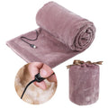 USB Heated Blanket Portable Throw with Plush Fleece and Storage Bag for Travel - Image 3