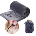 USB Heated Blanket Portable Throw with Plush Fleece and Storage Bag for Travel - Image 4