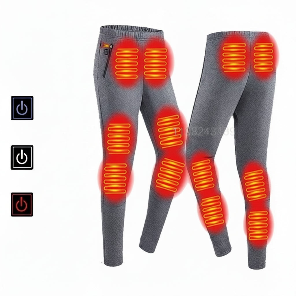 USB Heated Long Johns Thermal Underwear Set with Temperature Control for Cold Weather - Image 2