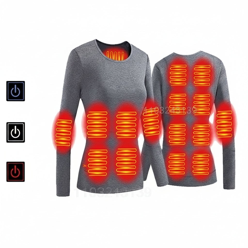 USB Heated Long Johns Thermal Underwear Set with Temperature Control for Cold Weather - Image 5