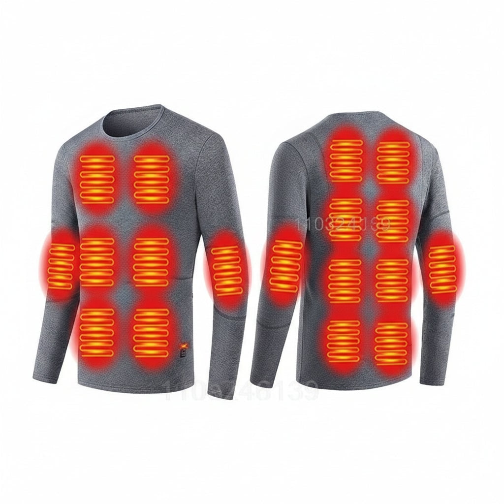 USB Heated Long Johns Thermal Underwear Set with Temperature Control for Cold Weather - Image 8