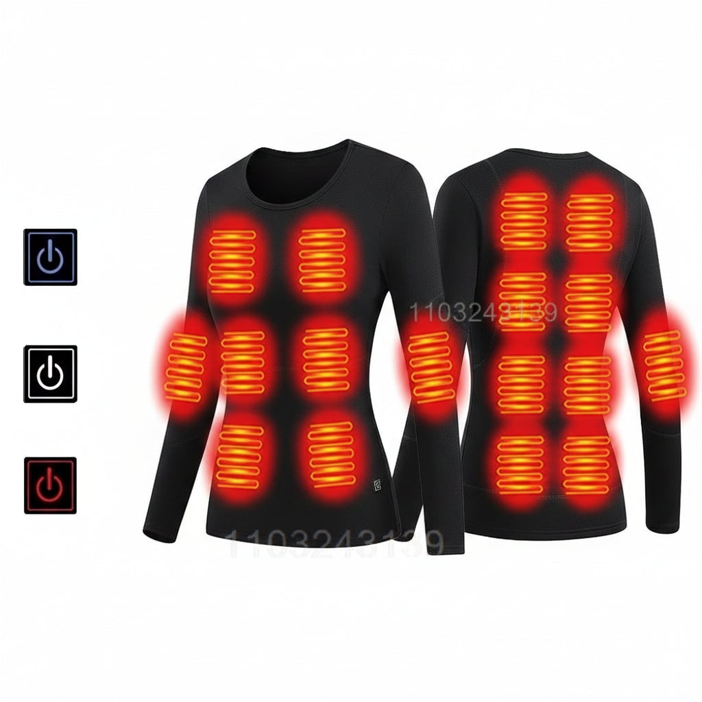 USB Heated Long Johns Thermal Underwear Set with Temperature Control for Cold Weather - Image 9