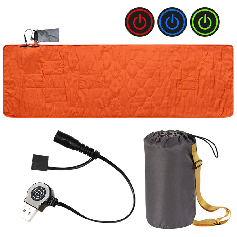 USB Powered Heated Camping Sleeping Pad with Adjustable Temperature and Multiple Heating Zones - Image 1