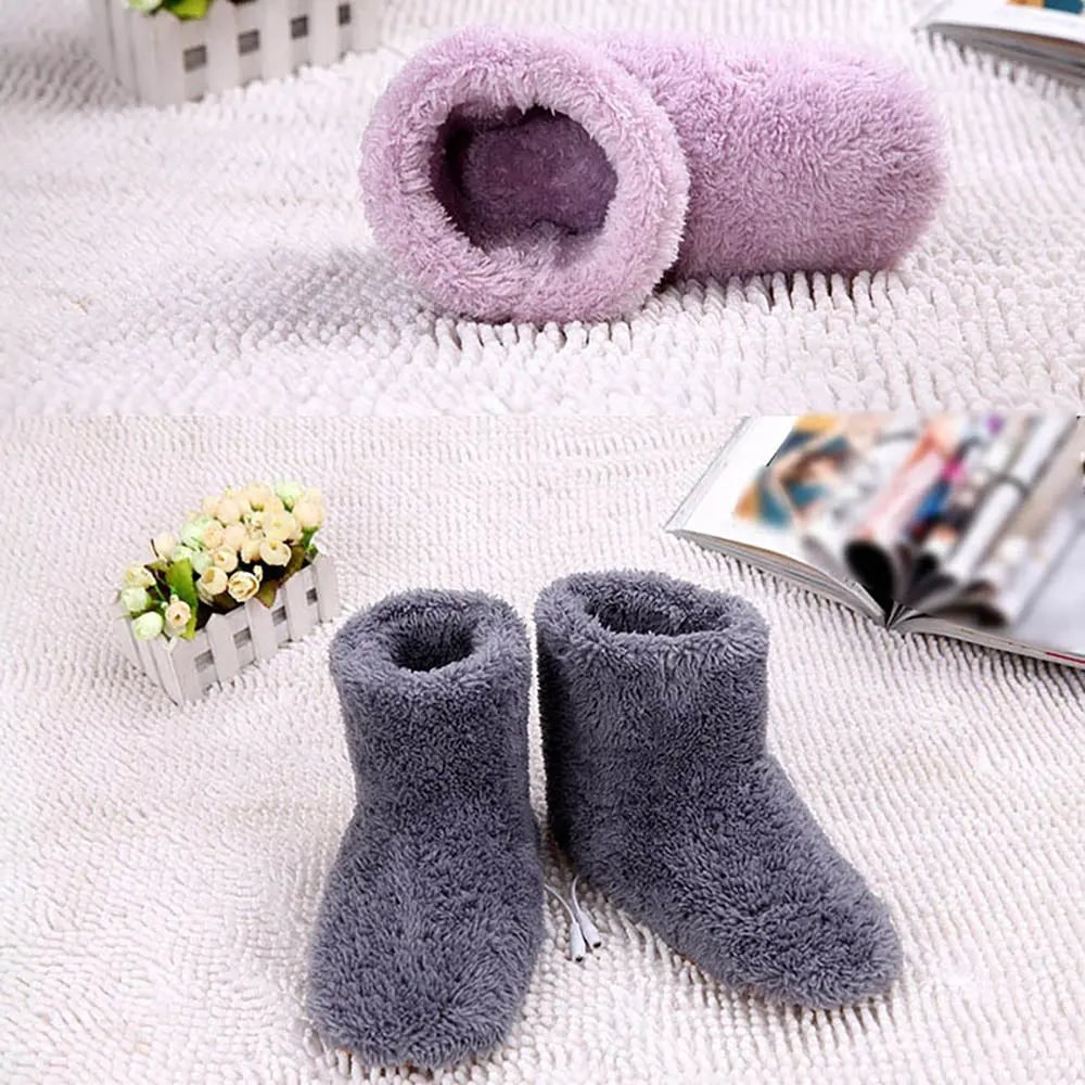 USB Powered Heated Plush House Slippers with Warm Comfort - Image 1