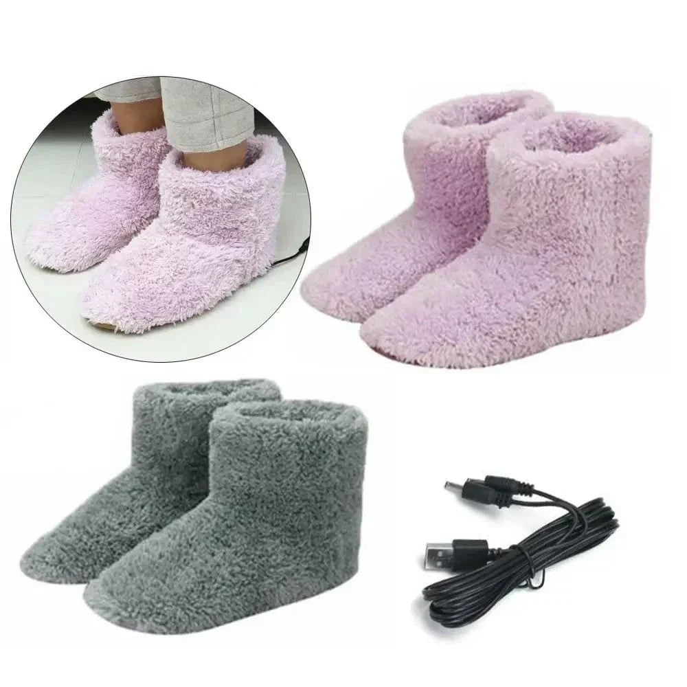 USB Powered Heated Plush House Slippers with Warm Comfort - Image 3
