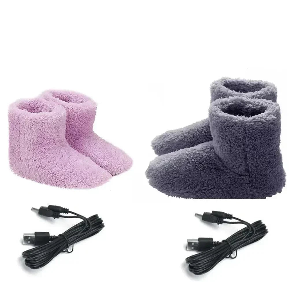 USB Powered Heated Plush House Slippers with Warm Comfort - Image 4