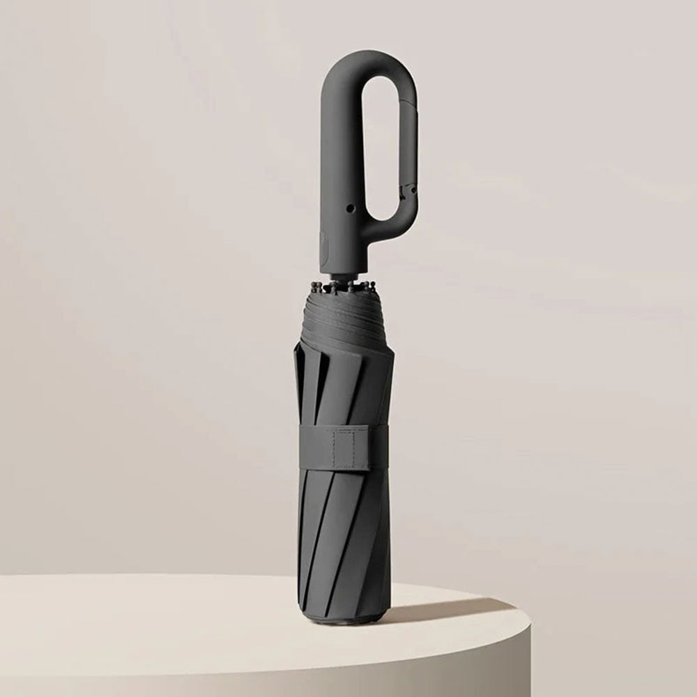 UV Blocker Travel Umbrella with Compact Folding Design and Carabiner Clip Handle - Image 1