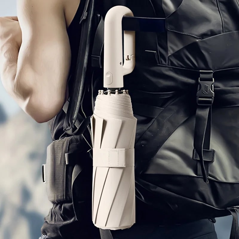 UV Blocker Travel Umbrella with Compact Folding Design and Carabiner Clip Handle - Image 6