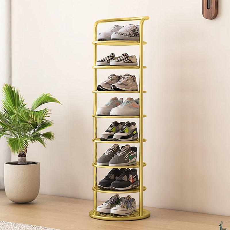 Vertical Shoe Rack Organizer with Metal Frame Freestanding Tower Storage - Image 1