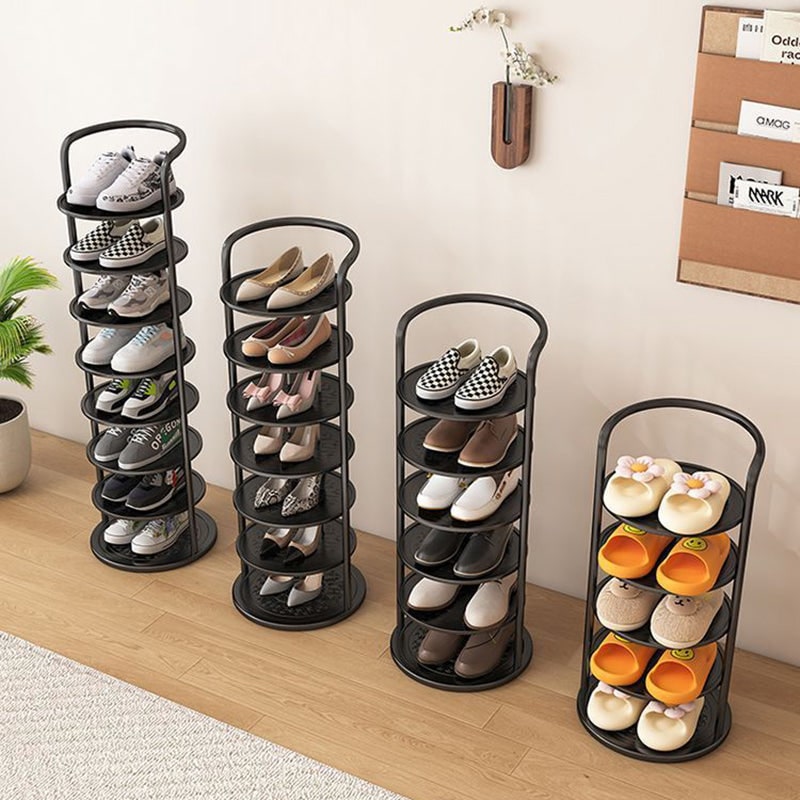 Vertical Shoe Rack Organizer with Metal Frame Freestanding Tower Storage - Image 9