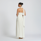 Strapless Asymmetrical Long Dress with High Slit for Women – Elegant Evening Dress for Parties, Events and Special Occasions