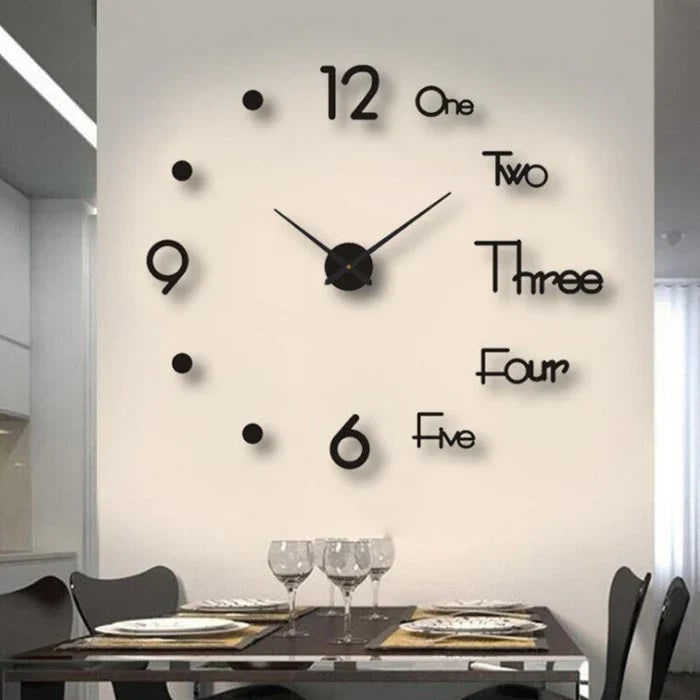 Wall Clock with 3D Self-Adhesive Numbers and Silent Battery Operated Mechanism - Image 12