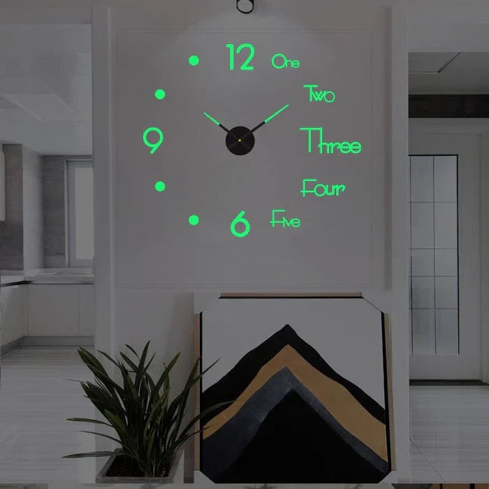 Wall Clock with 3D Self-Adhesive Numbers and Silent Battery Operated Mechanism - Image 13