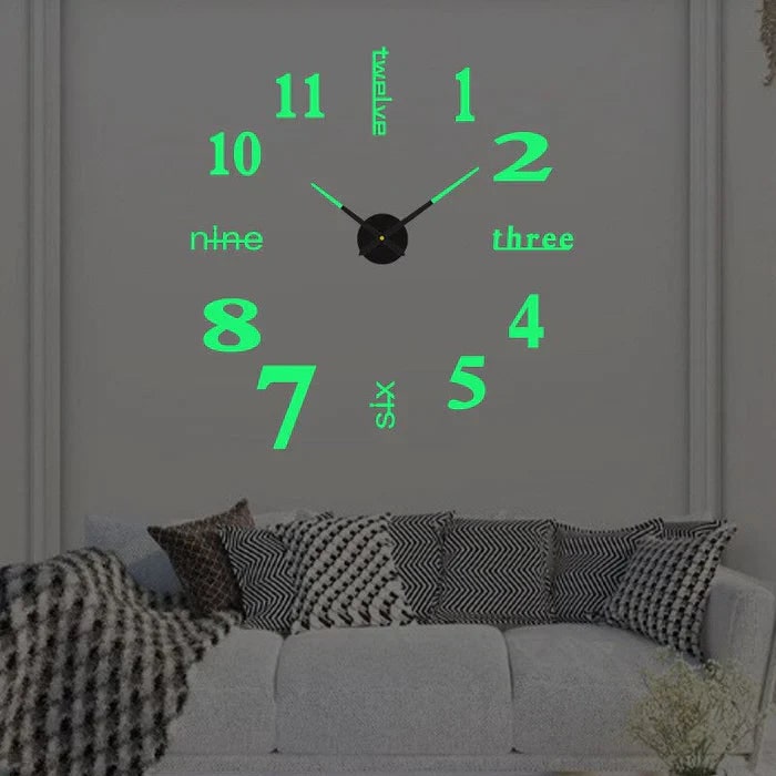 Wall Clock with 3D Self-Adhesive Numbers and Silent Battery Operated Mechanism - Image 15