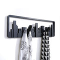 Wall Coat Rack and Hat with 5 Flip-Down Hooks Cityscape Silhouette Mounted Design - Image 4