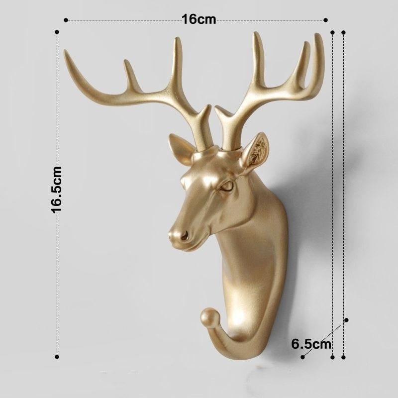 Wall Hook and Mounted Coat Rack with Key Hanger for Decorative Animal Head Design - Image 3