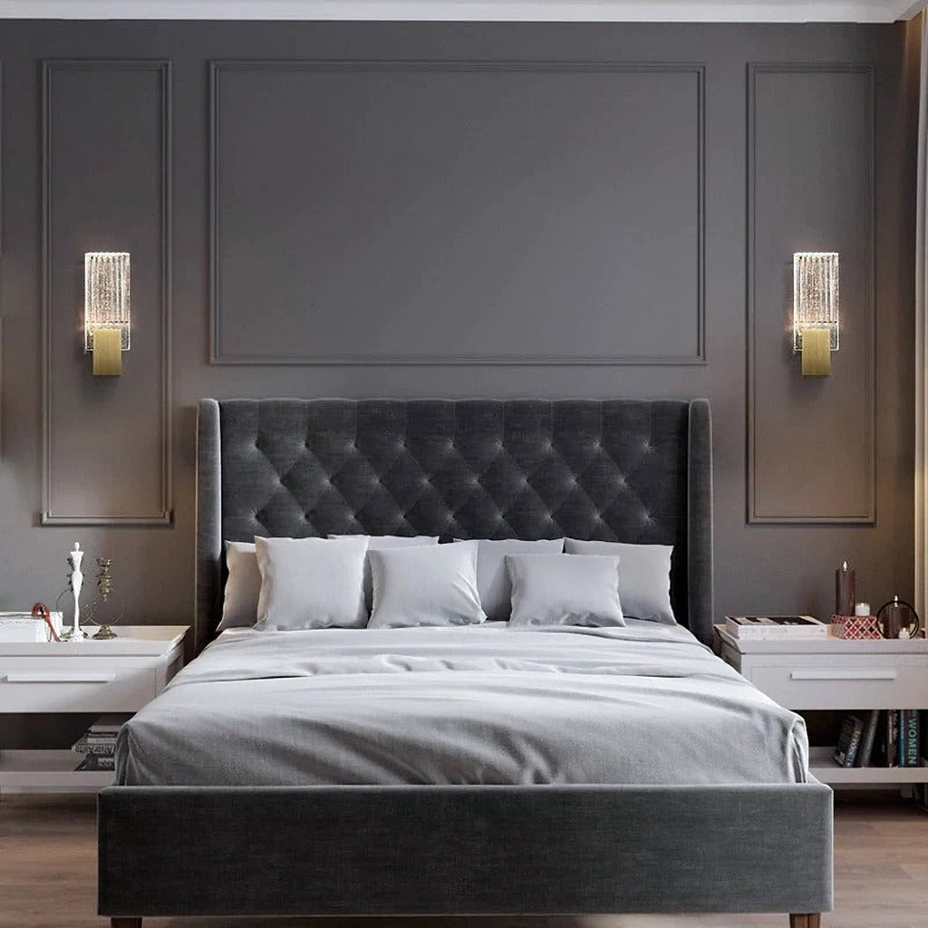 Wall Lamp LED Crystal Pleated Metal Touch Control - Image 26