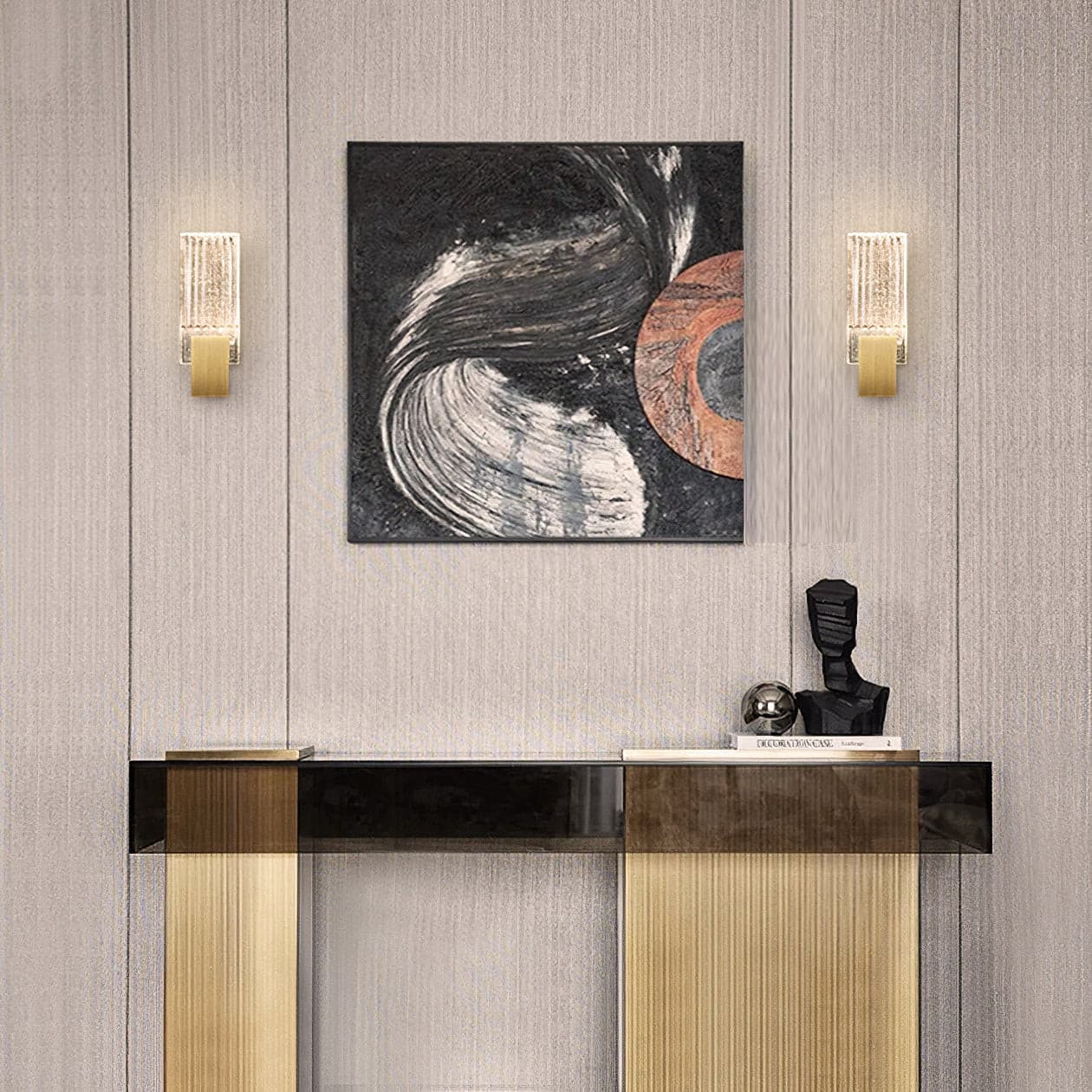 Wall Lamp LED Crystal Pleated Metal Touch Control - Image 6