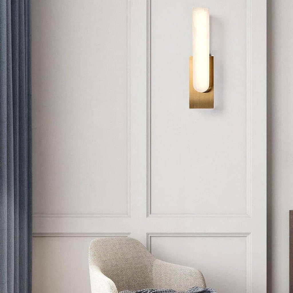 Wall Lamp LED Metal Alabaster Modern Home Lighting Fixture Decor - Image 14