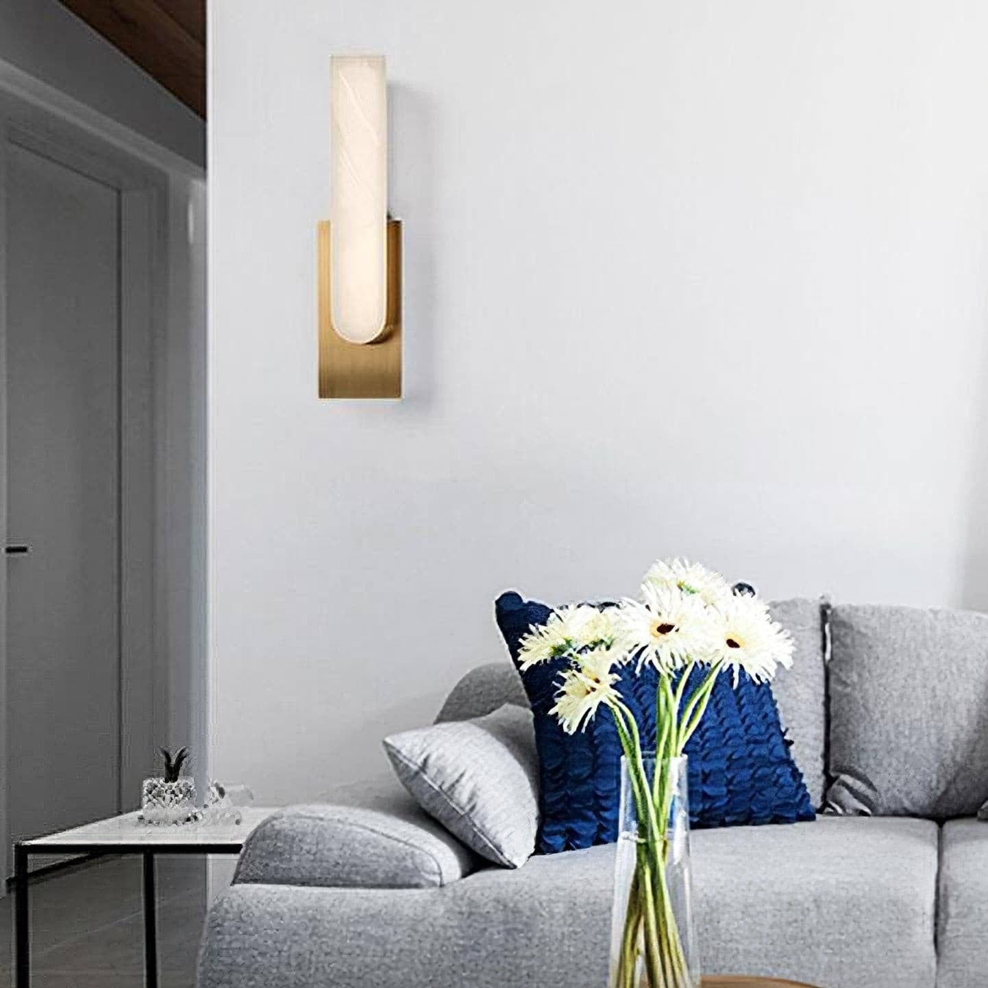 Wall Lamp LED Metal Alabaster Modern Home Lighting Fixture Decor - Image 20