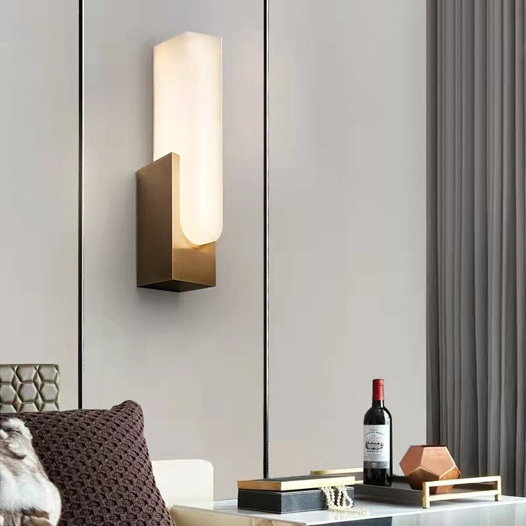 Wall Lamp LED Metal Alabaster Modern Home Lighting Fixture Decor - Image 4