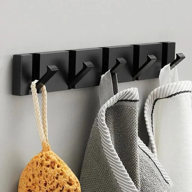 Wall Mounted Coat Rack Hook Compact Folding Retractable Metal Storage Space Saving - Image 15