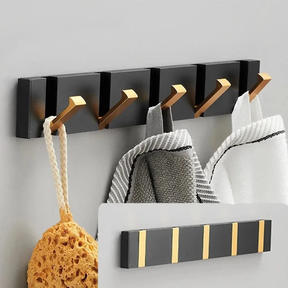 Wall Mounted Coat Rack Hook Compact Folding Retractable Metal Storage Space Saving - Image 2