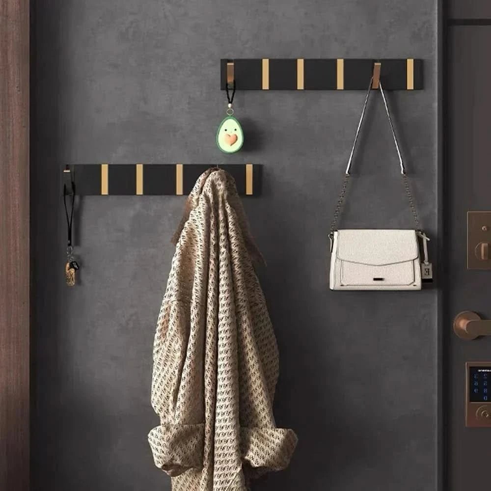 Wall Mounted Coat Rack Hook Compact Folding Retractable Metal Storage Space Saving - Image 4