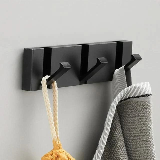 Wall Mounted Coat Rack Hook Compact Folding Retractable Metal Storage Space Saving - Image 9
