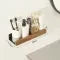 Wall Mounted Floating Shelves with Wooden Rail and Metal Bracket - Image 14