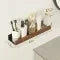 Wall Mounted Floating Shelves with Wooden Rail and Metal Bracket - Image 15