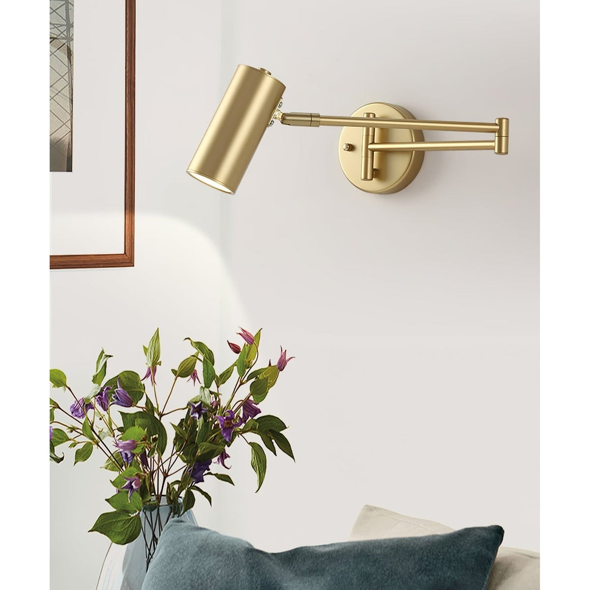 Wall Sconce with Adjustable Swing Arm and Focused LED Reading Light - Image 10