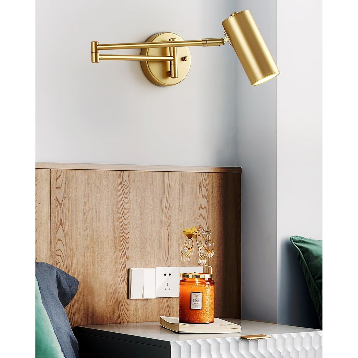 Wall Sconce with Adjustable Swing Arm and Focused LED Reading Light - Image 16