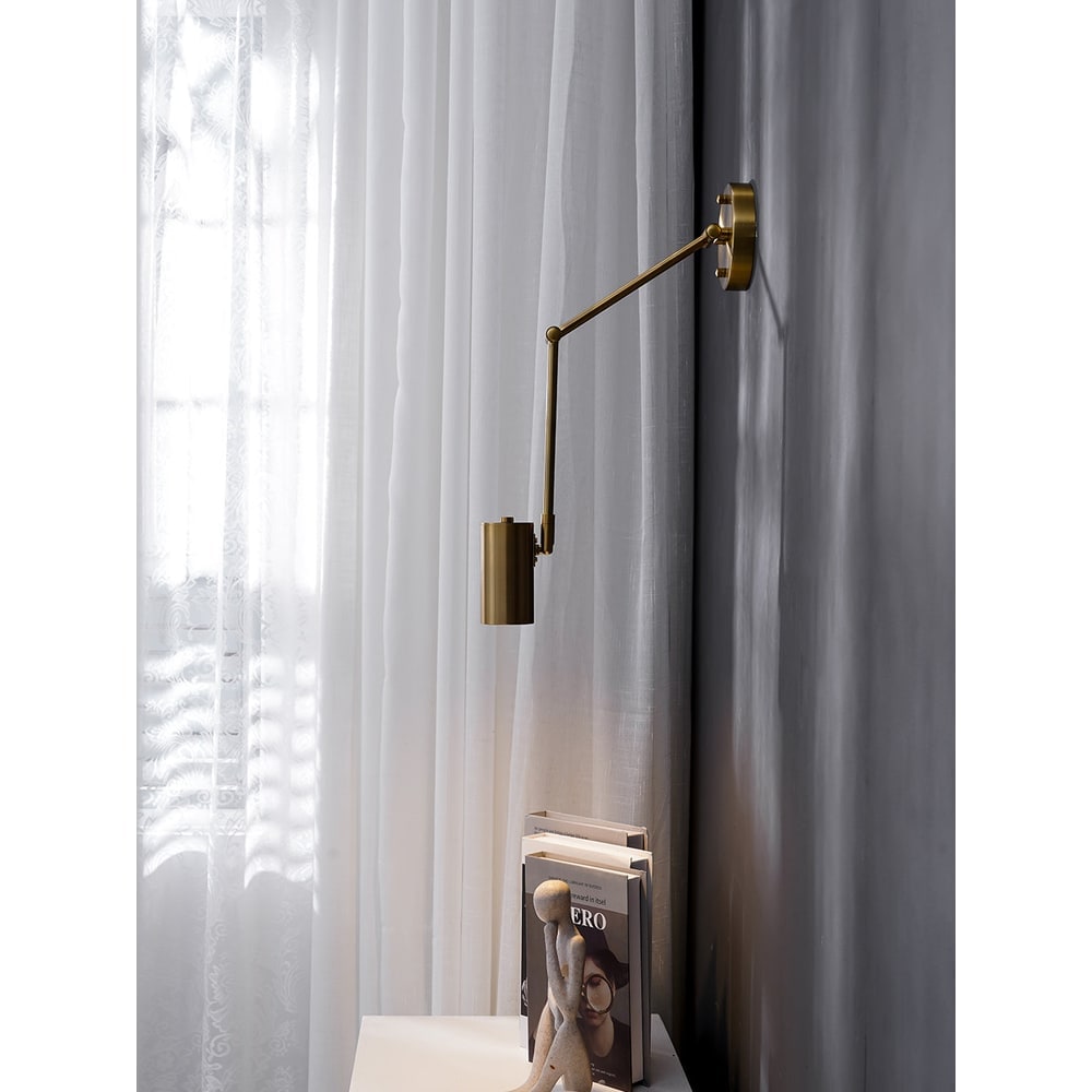 Wall Sconce with Adjustable Swing Arm and Focused LED Reading Light - Image 39