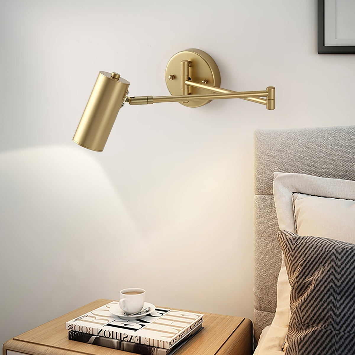 Wall Sconce with Adjustable Swing Arm and Focused LED Reading Light - Image 8