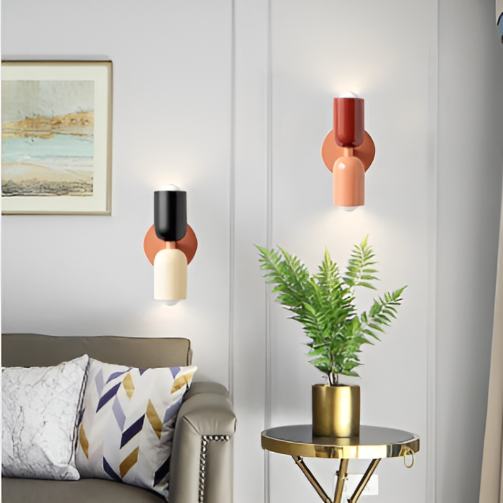 Wall Sconce with Dual Capsule Shades and Up-Down Lighting for Modern - Image 2