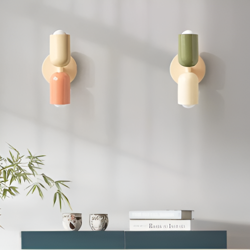 Wall Sconce with Dual Capsule Shades and Up-Down Lighting for Modern - Image 4