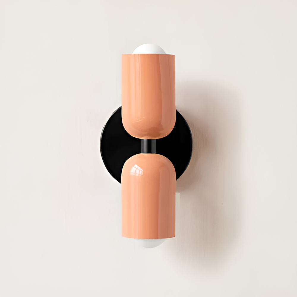 Wall Sconce with Dual Capsule Shades and Up-Down Lighting for Modern - Image 9