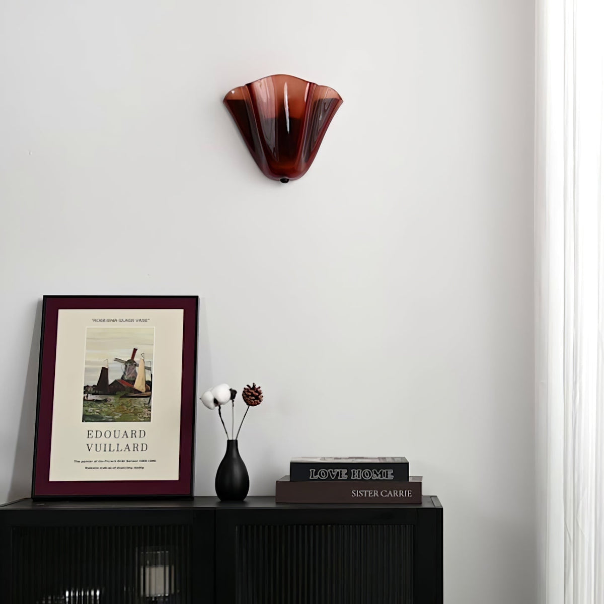 Wall Sconce with Wavy Glass Shade and Warm Ambient Lighting - Image 22