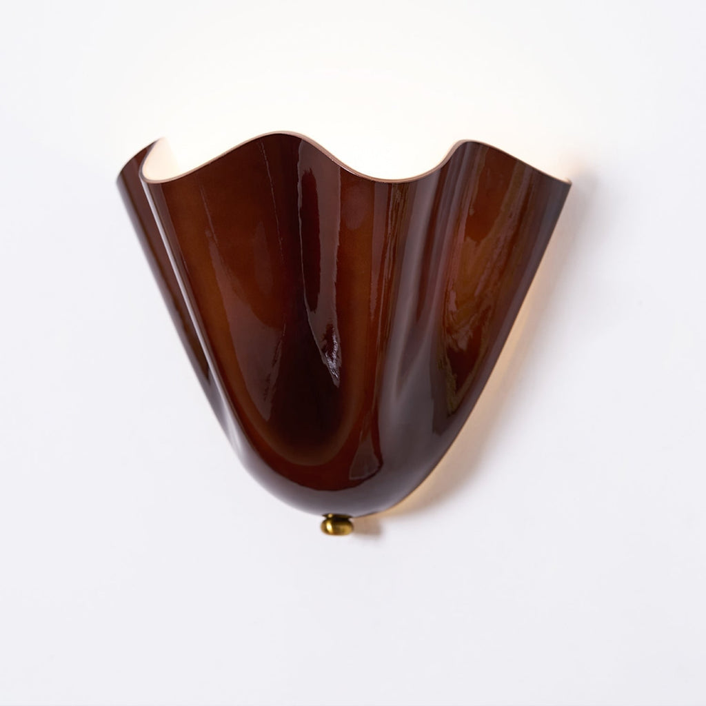 Wall Sconce with Wavy Glass Shade and Warm Ambient Lighting - Image 30
