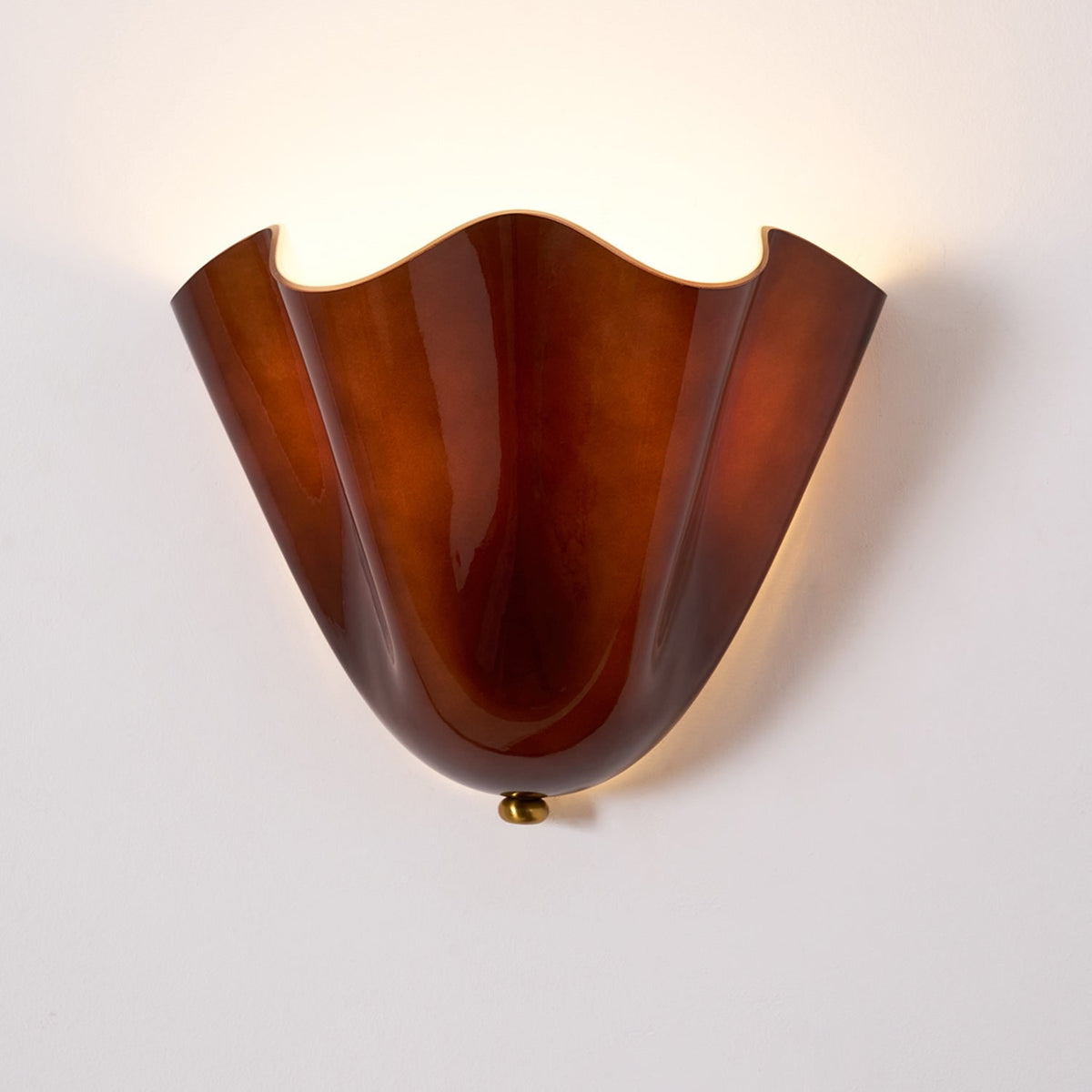 Wall Sconce with Wavy Glass Shade and Warm Ambient Lighting - Image 32