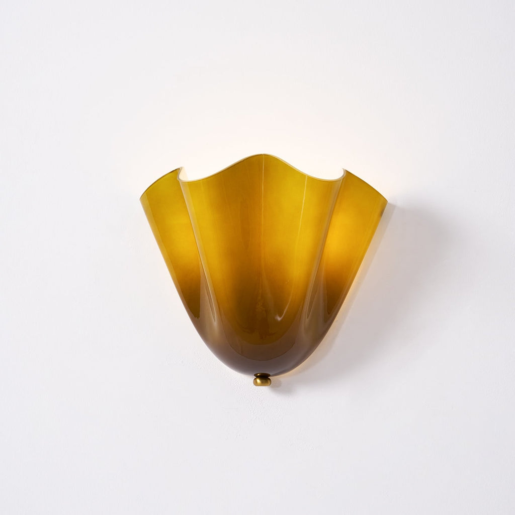 Wall Sconce with Wavy Glass Shade and Warm Ambient Lighting - Image 36