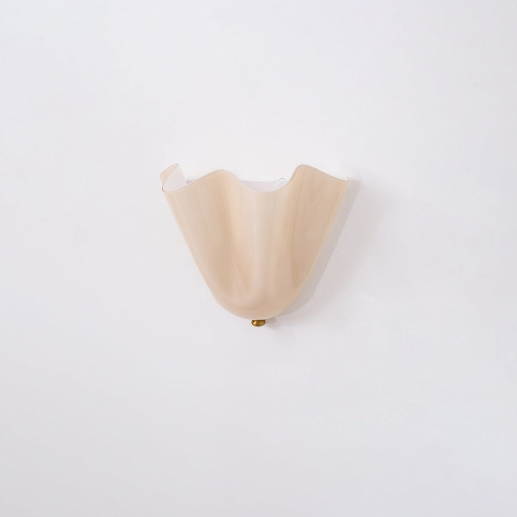 Wall Sconce with Wavy Glass Shade and Warm Ambient Lighting - Image 51