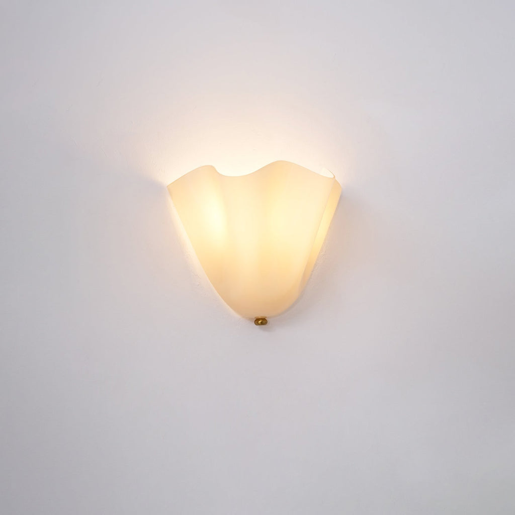 Wall Sconce with Wavy Glass Shade and Warm Ambient Lighting - Image 52