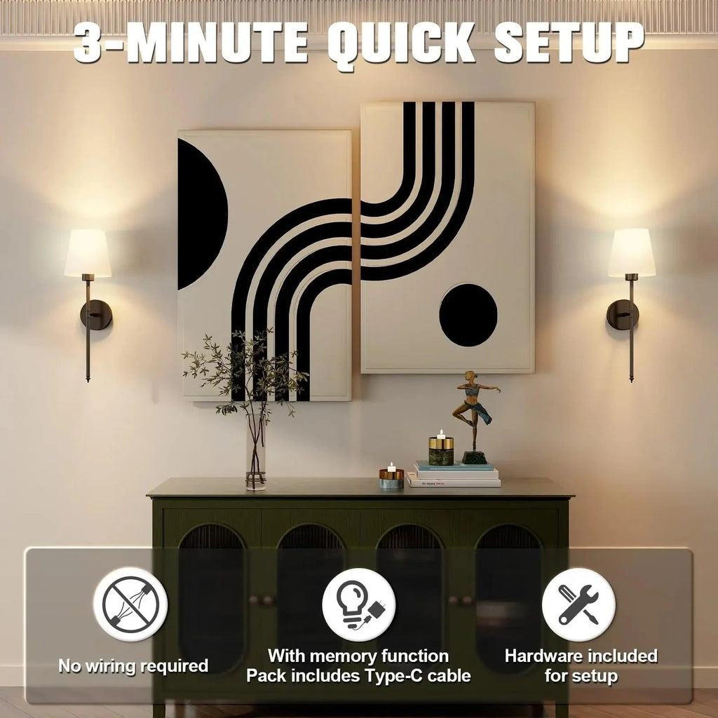 Wall Sconces Battery Powered Sconce Wireless Operated Light - Image 13