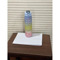 Water Bottle Motivational Gradient Frosted Time Markers Flip Top Portable - Image 13