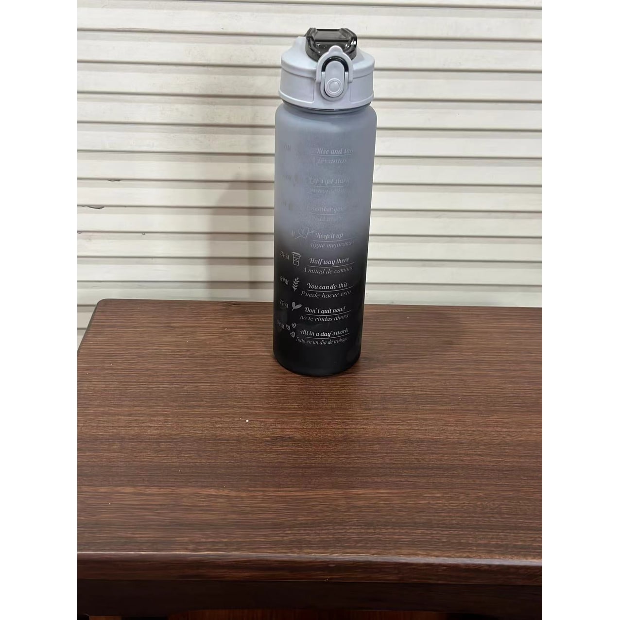 Water Bottle Motivational Gradient Frosted Time Markers Flip Top Portable - Image 15