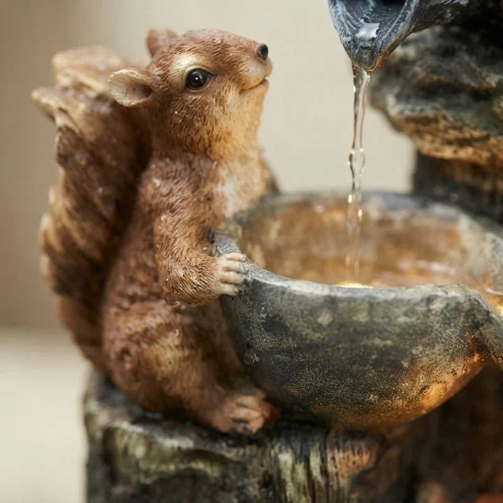 Water Fountain Solar Powered Tabletop with LED Lighting and Hand-Painted Animal Figure - Image 3