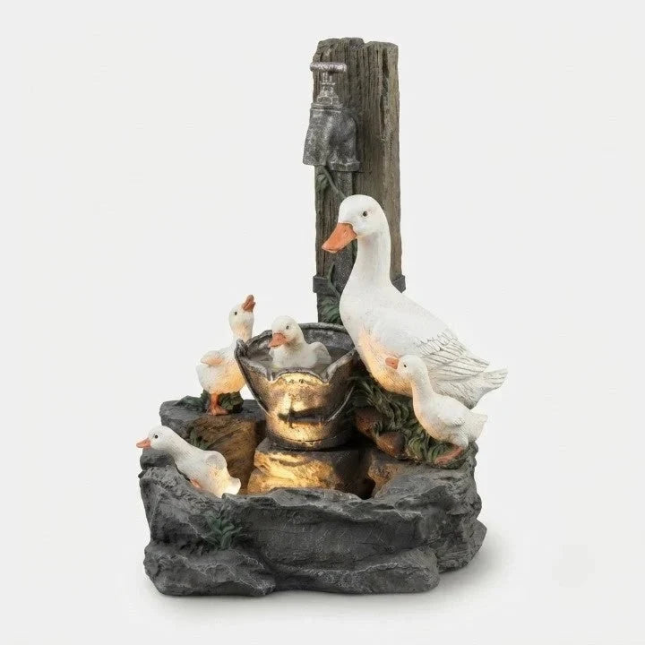 Water Fountain Solar Powered Tabletop with LED Lighting and Hand-Painted Animal Figure - Image 9