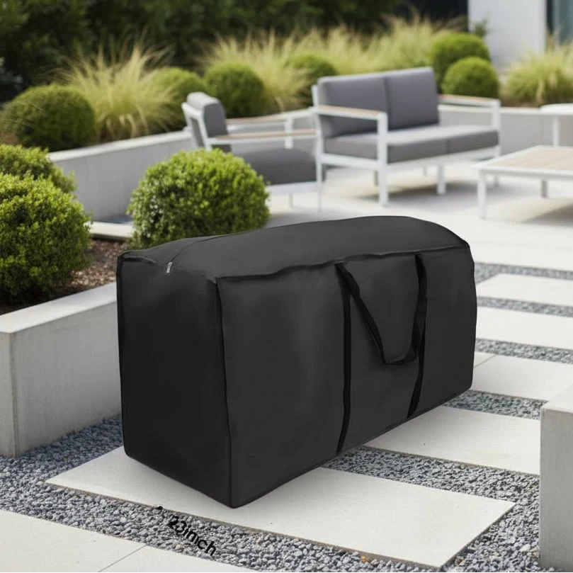 Waterproof Cushion Storage Bag with UV Protection Zipper and Handles for Patio Furniture - Image 2